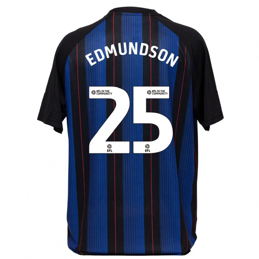 Danxen Enfant Maillot George Edmundson #25 Bleu Noir Tenues Extérieur 2025/26 T-Shirt