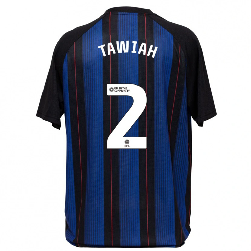 Danxen Enfant Maillot Judah Tawiah #2 Bleu Noir Tenues Extérieur 2025/26 T-Shirt