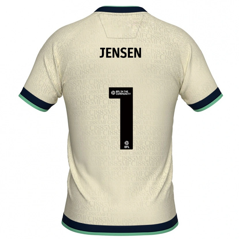 Danxen Enfant Maillot Lukas Jensen #1 Champagne Marine Tenues Extérieur 2025/26 T-Shirt