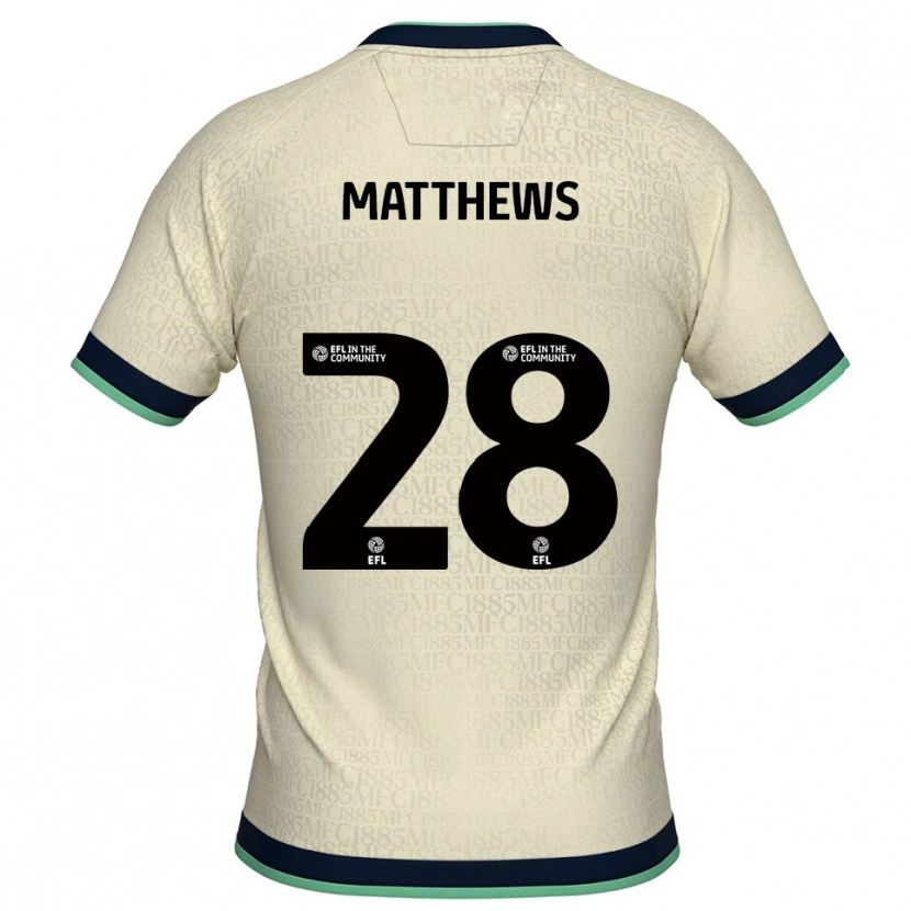 Danxen Enfant Maillot Ajay Matthews #28 Champagne Marine Tenues Extérieur 2025/26 T-Shirt