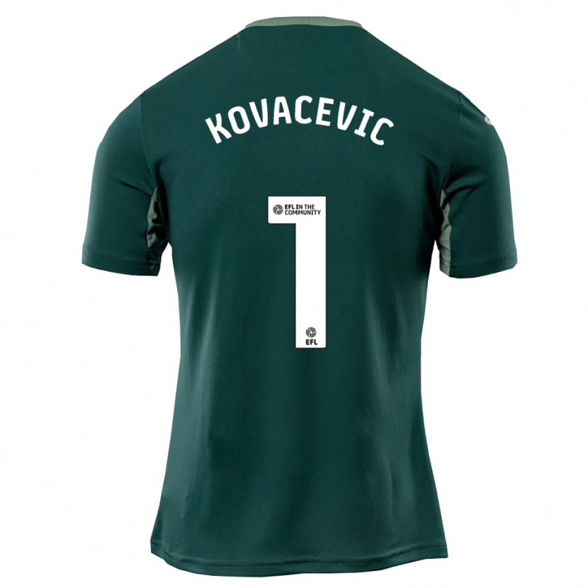 Danxen Enfant Maillot Vladan Kovačević #1 Vert Blanc Violet Tenues Extérieur 2025/26 T-Shirt