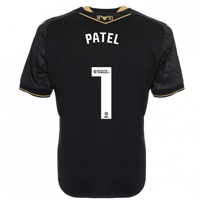 Danxen Enfant Maillot Ajae Patel #1 Noir Or Tenues Extérieur 2025/26 T-Shirt