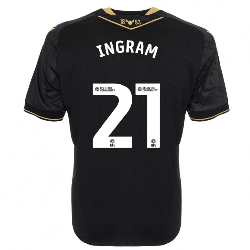 Danxen Enfant Maillot Matt Ingram #21 Noir Or Tenues Extérieur 2025/26 T-Shirt