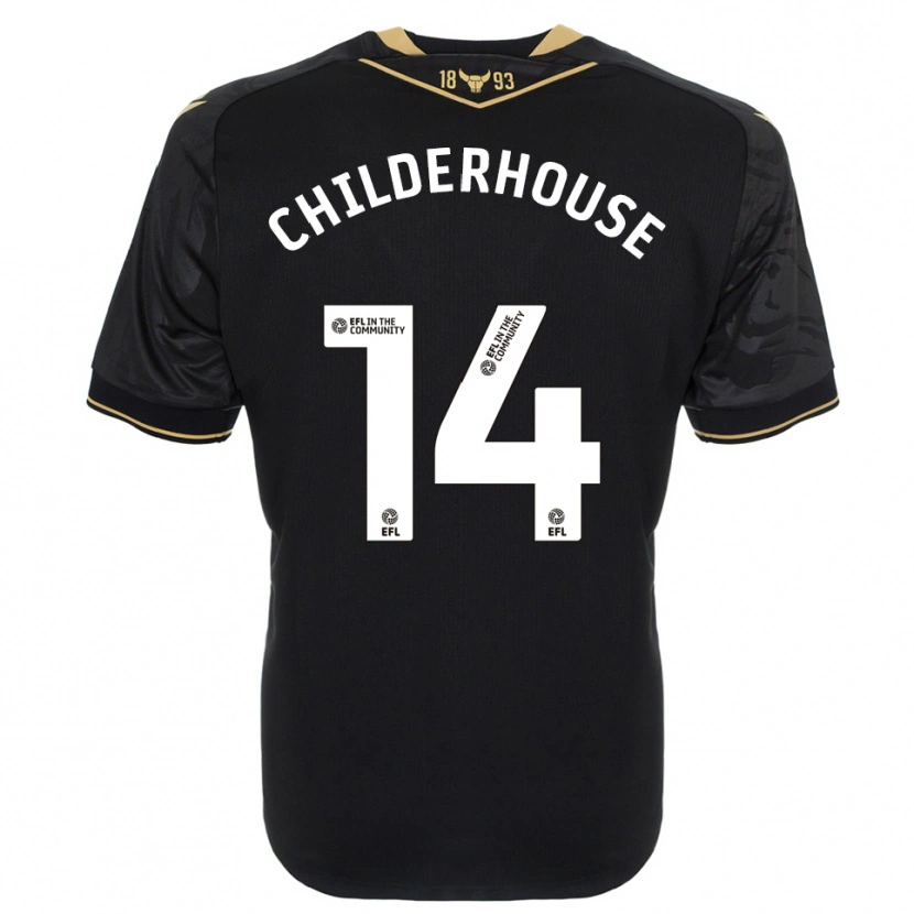 Danxen Enfant Maillot Molly Childerhouse #14 Noir Or Tenues Extérieur 2025/26 T-Shirt