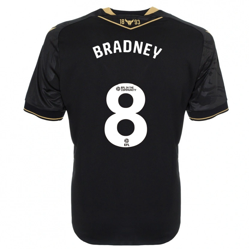 Danxen Enfant Maillot Harrison Bradney #8 Noir Or Tenues Extérieur 2025/26 T-Shirt