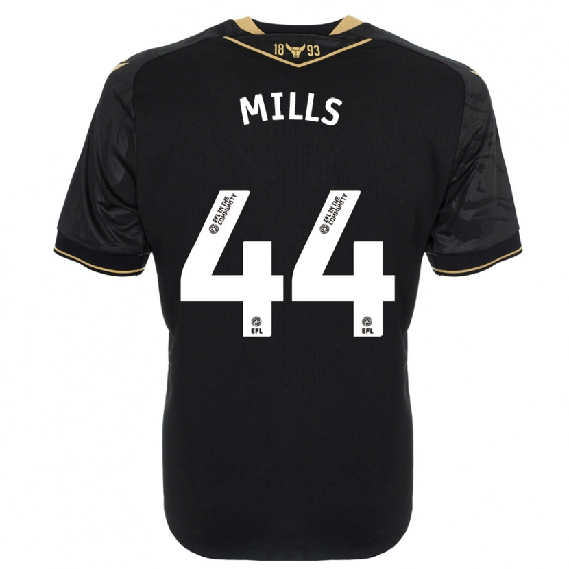 Danxen Enfant Maillot Stanley Mills #44 Noir Or Tenues Extérieur 2025/26 T-Shirt