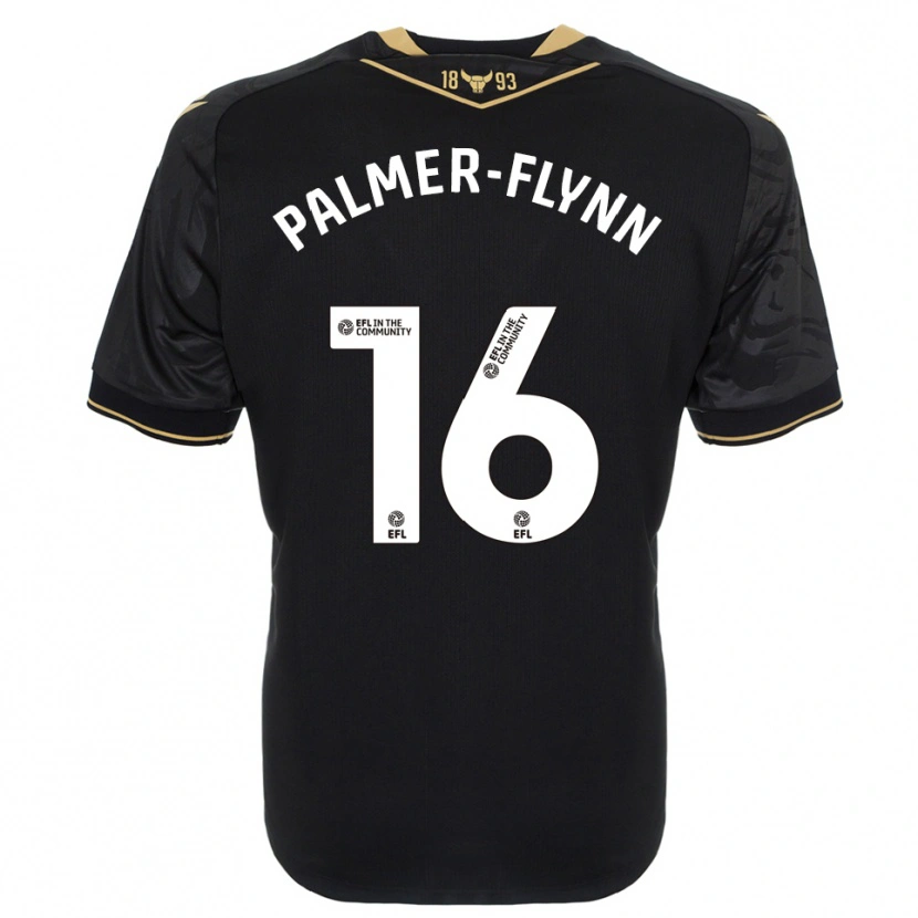Danxen Enfant Maillot Callum Palmer-Flynn #16 Noir Or Tenues Extérieur 2025/26 T-Shirt