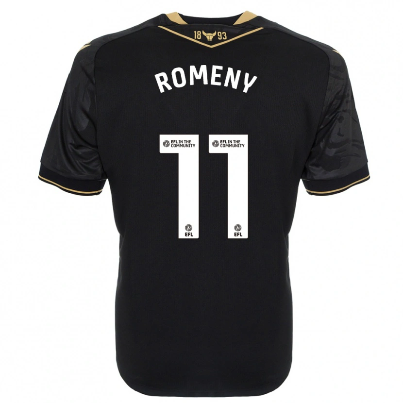 Danxen Enfant Maillot Ole Romeny #11 Noir Or Tenues Extérieur 2025/26 T-Shirt