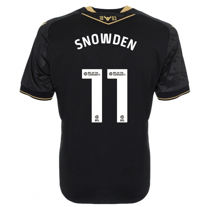 Danxen Enfant Maillot Leo Snowden #11 Noir Or Tenues Extérieur 2025/26 T-Shirt