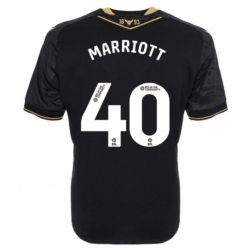Danxen Enfant Maillot Monty Marriott #40 Noir Or Tenues Extérieur 2025/26 T-Shirt