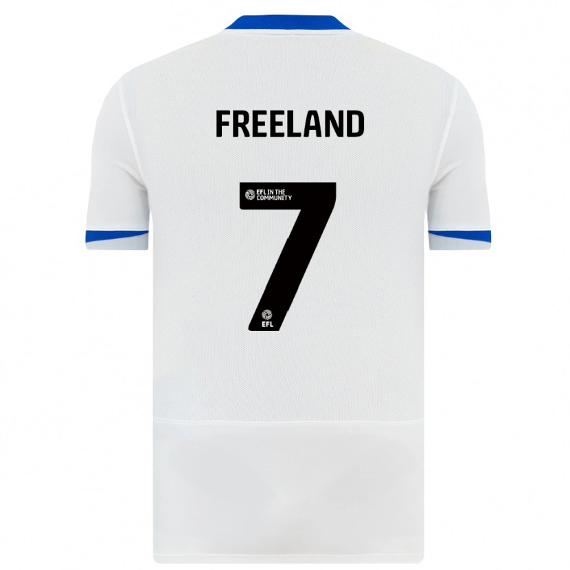 Danxen Enfant Maillot Georgie Freeland #7 Blanc Noir Tenues Extérieur 2025/26 T-Shirt