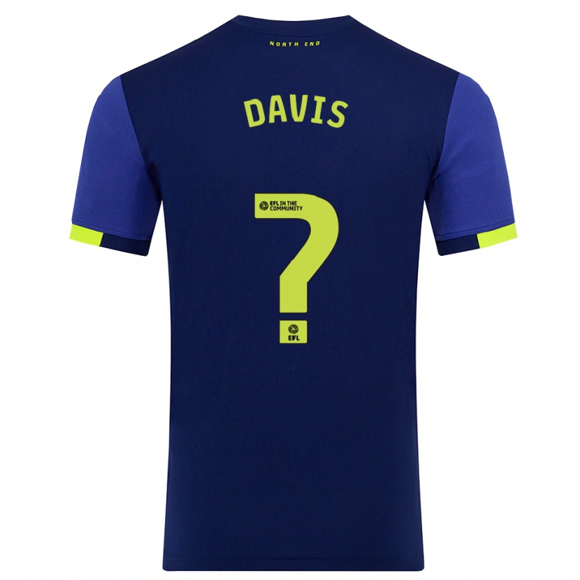 Danxen Enfant Maillot Tommy Davis #0 Marine Jaune Tenues Extérieur 2025/26 T-Shirt