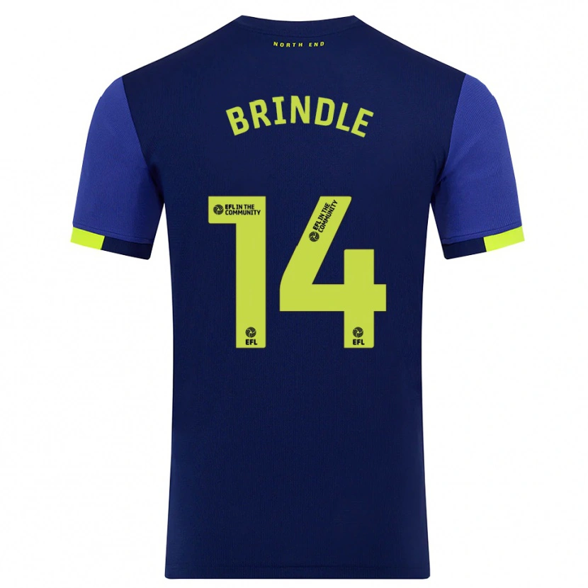Danxen Enfant Maillot Jonny Brindle #14 Marine Jaune Tenues Extérieur 2025/26 T-Shirt