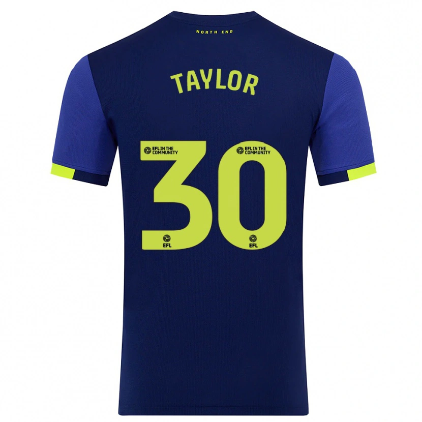 Danxen Enfant Maillot Kian Taylor #30 Marine Jaune Tenues Extérieur 2025/26 T-Shirt