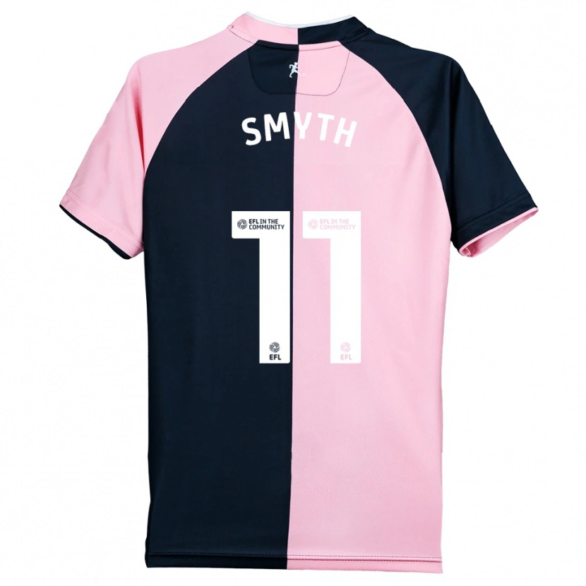 Danxen Enfant Maillot Paul Smyth #11 Rose Noir Tenues Extérieur 2025/26 T-Shirt