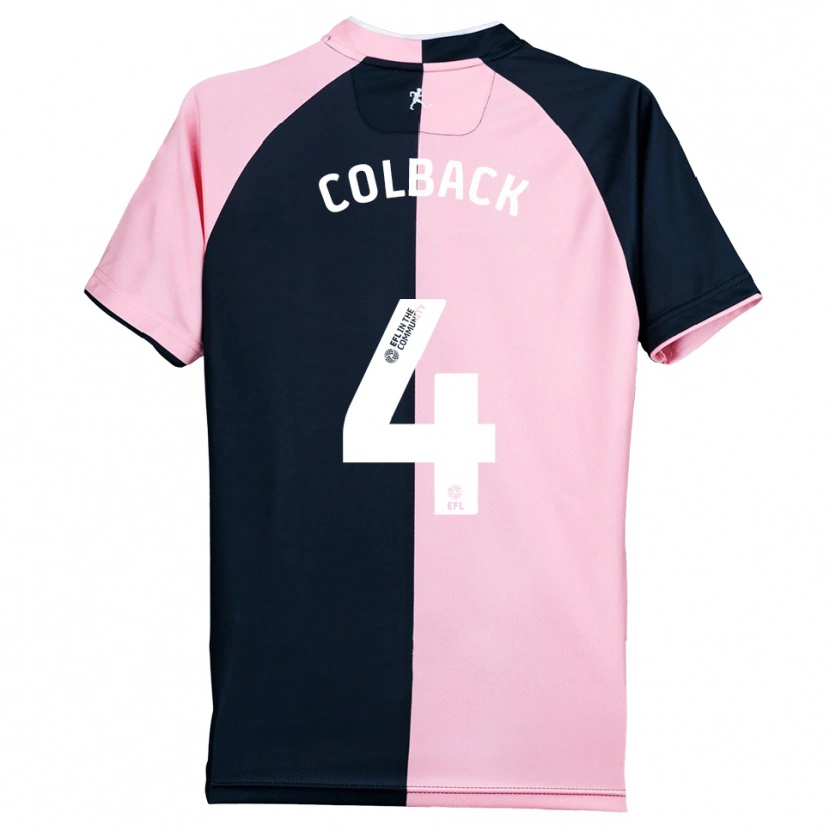 Danxen Enfant Maillot Jack Colback #4 Rose Noir Tenues Extérieur 2025/26 T-Shirt