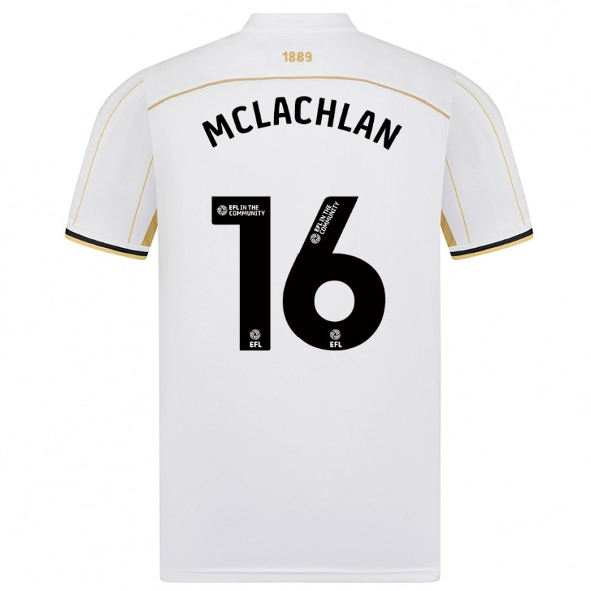 Danxen Enfant Maillot Riley Mclachlan #16 Blanc Or Tenues Extérieur 2025/26 T-Shirt