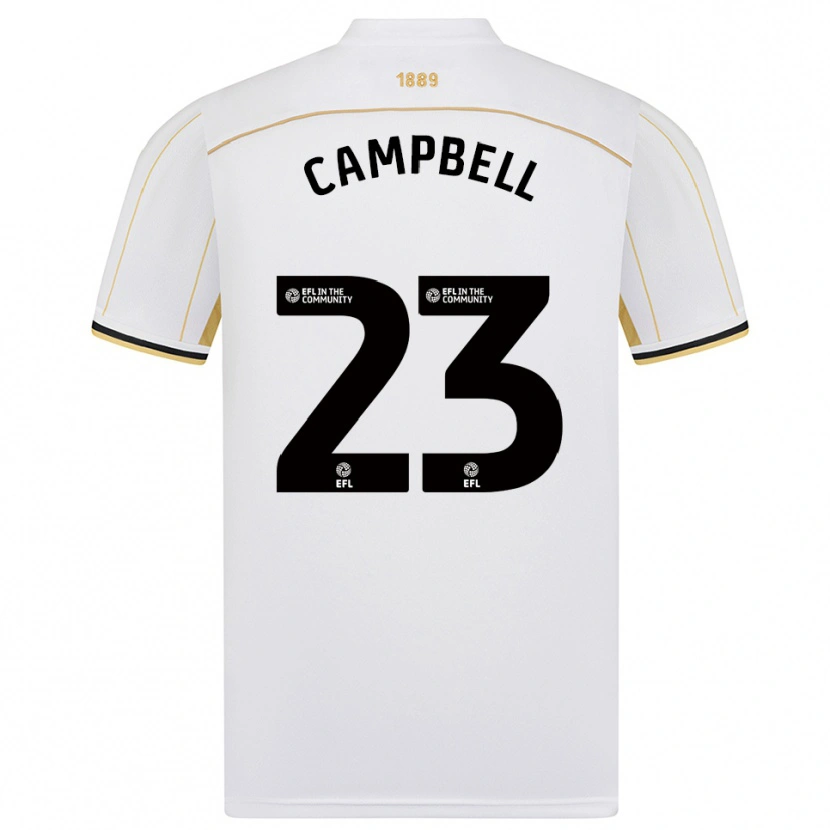 Danxen Enfant Maillot Tyrese Campbell #23 Blanc Or Tenues Extérieur 2025/26 T-Shirt