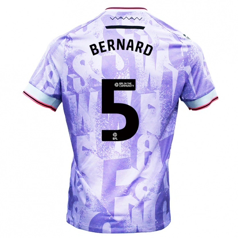 Danxen Enfant Maillot Di'shon Bernard #5 Lilas Blanc Tenues Extérieur 2025/26 T-Shirt