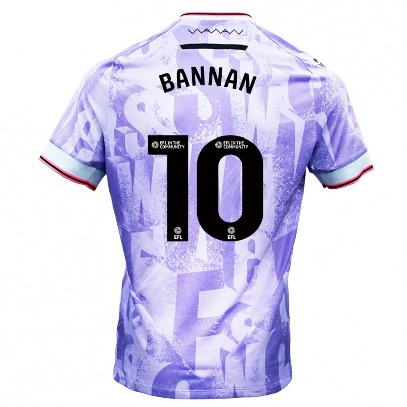 Danxen Enfant Maillot Barry Bannan #10 Lilas Blanc Tenues Extérieur 2025/26 T-Shirt