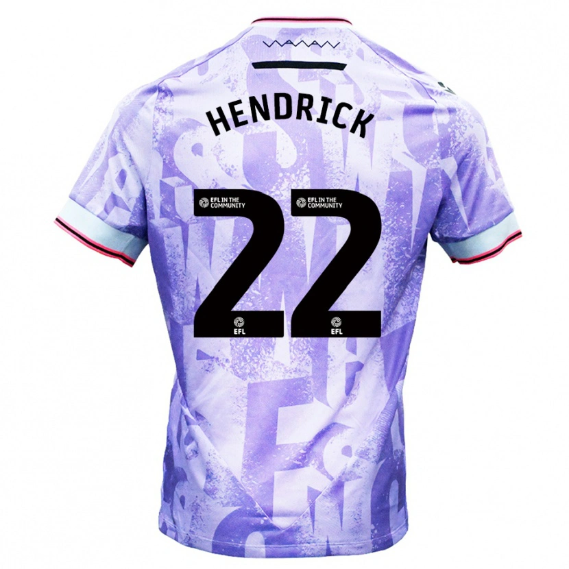 Danxen Enfant Maillot Jeff Hendrick #22 Lilas Blanc Tenues Extérieur 2025/26 T-Shirt