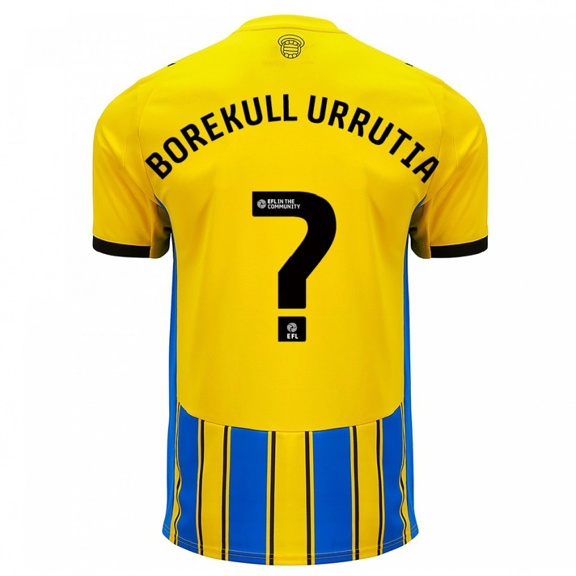 Danxen Enfant Maillot Joaquin Borekull Urrutia #0 Bleu Jaune Tenues Extérieur 2025/26 T-Shirt