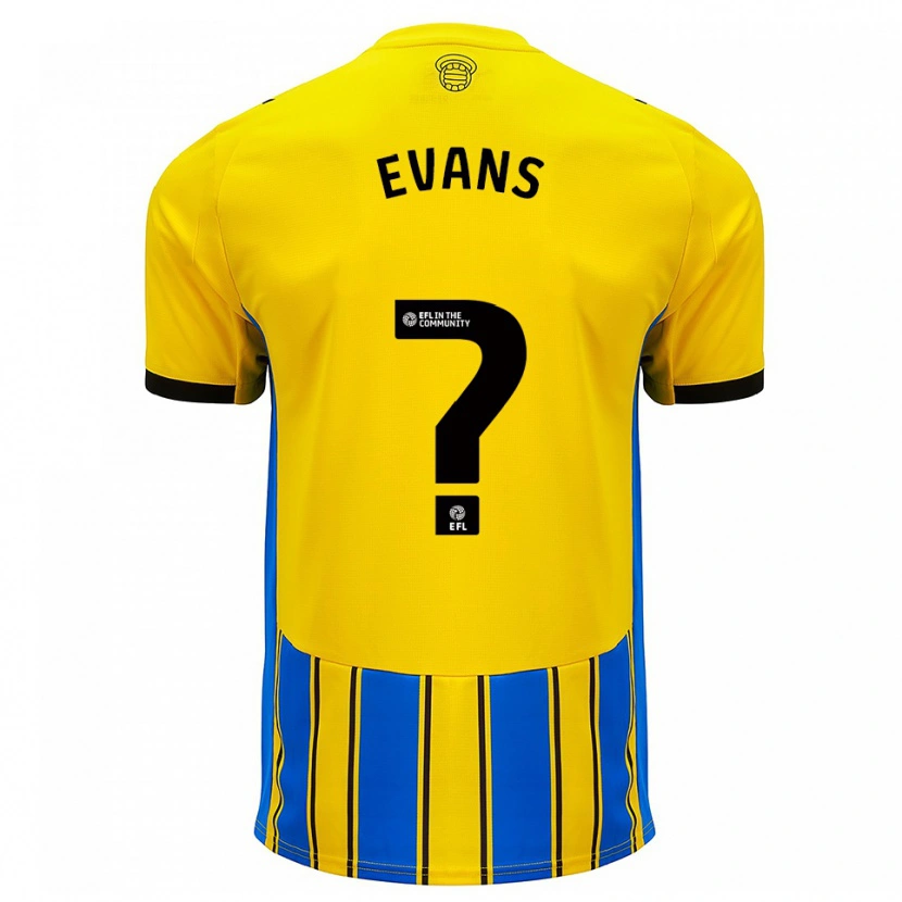 Danxen Enfant Maillot Reggie Evans #0 Bleu Jaune Tenues Extérieur 2025/26 T-Shirt