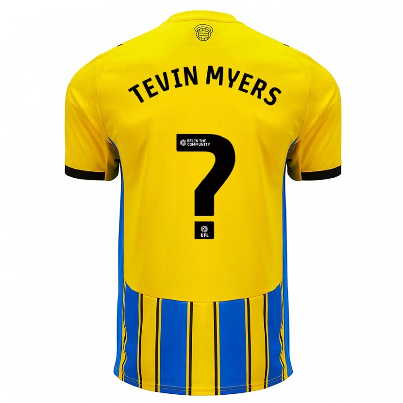 Danxen Enfant Maillot Tevin Myers #0 Bleu Jaune Tenues Extérieur 2025/26 T-Shirt
