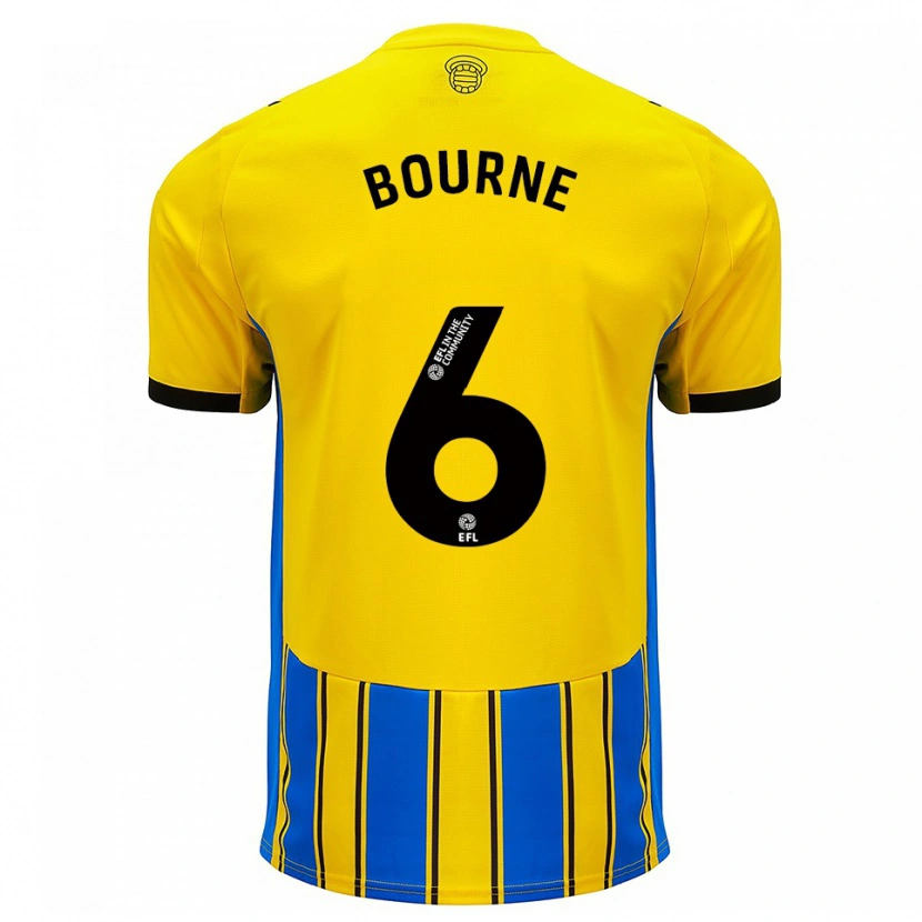 Danxen Enfant Maillot Tara Bourne #6 Bleu Jaune Tenues Extérieur 2025/26 T-Shirt