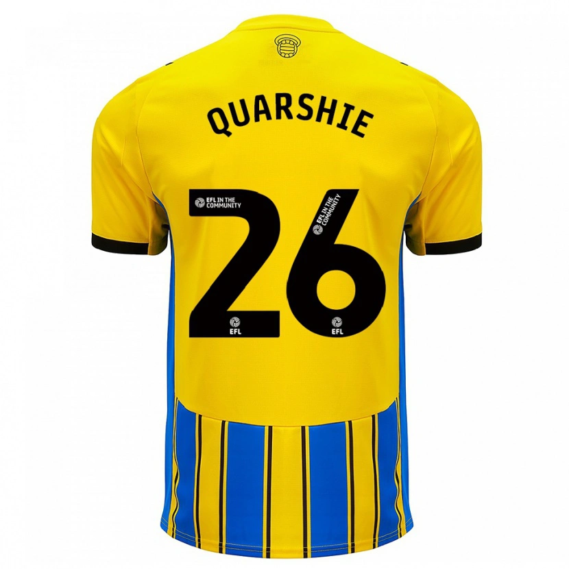 Danxen Enfant Maillot Joshua Quarshie #26 Bleu Jaune Tenues Extérieur 2025/26 T-Shirt