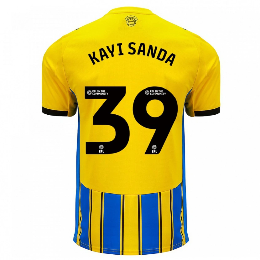 Danxen Enfant Maillot Joachim Kayi Sanda #39 Bleu Jaune Tenues Extérieur 2025/26 T-Shirt