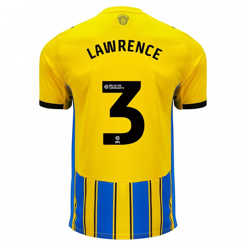 Danxen Enfant Maillot Nico Lawrence #3 Bleu Jaune Tenues Extérieur 2025/26 T-Shirt