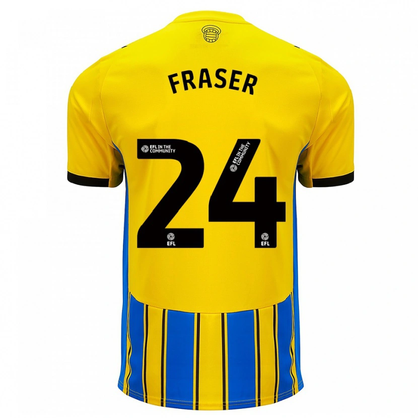 Danxen Enfant Maillot Ryan Fraser #24 Bleu Jaune Tenues Extérieur 2025/26 T-Shirt