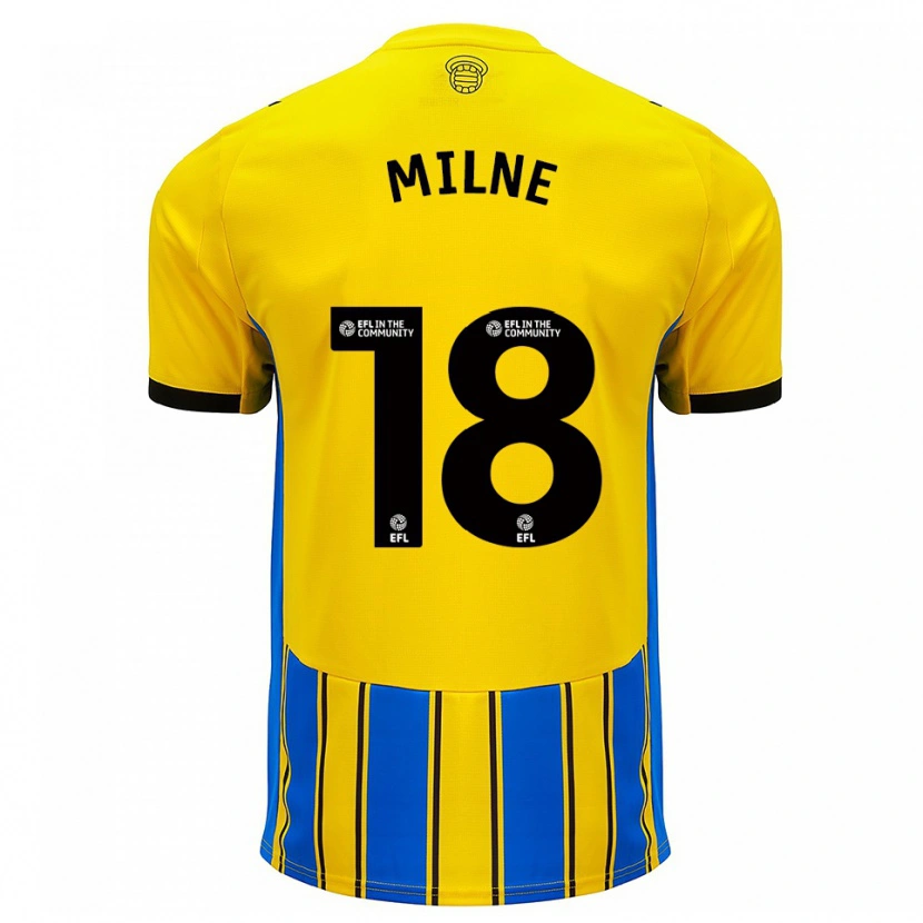 Danxen Enfant Maillot Isabel Milne #18 Bleu Jaune Tenues Extérieur 2025/26 T-Shirt