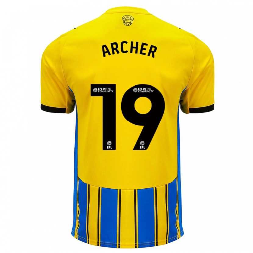Danxen Enfant Maillot Cameron Archer #19 Bleu Jaune Tenues Extérieur 2025/26 T-Shirt