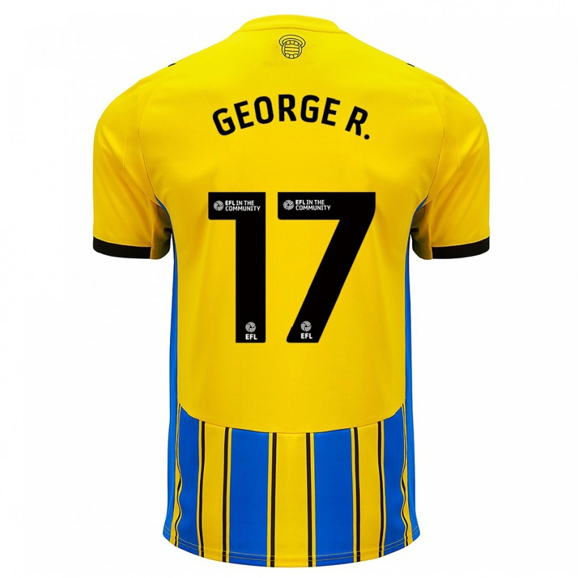 Danxen Enfant Maillot George Robinson #17 Bleu Jaune Tenues Extérieur 2025/26 T-Shirt