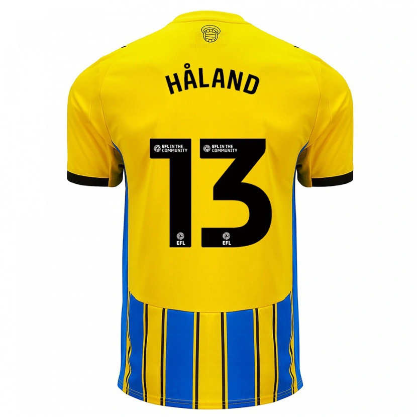 Danxen Enfant Maillot Benedicte Håland #13 Bleu Jaune Tenues Extérieur 2025/26 T-Shirt