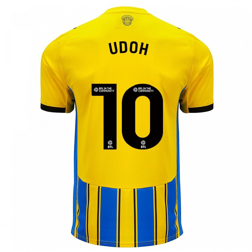 Danxen Enfant Maillot Victor Udoh #10 Bleu Jaune Tenues Extérieur 2025/26 T-Shirt