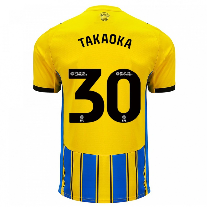 Danxen Enfant Maillot Rento Takaoka #30 Bleu Jaune Tenues Extérieur 2025/26 T-Shirt