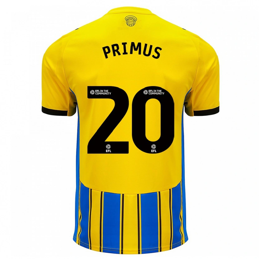 Danxen Enfant Maillot Atlanta Primus #20 Bleu Jaune Tenues Extérieur 2025/26 T-Shirt