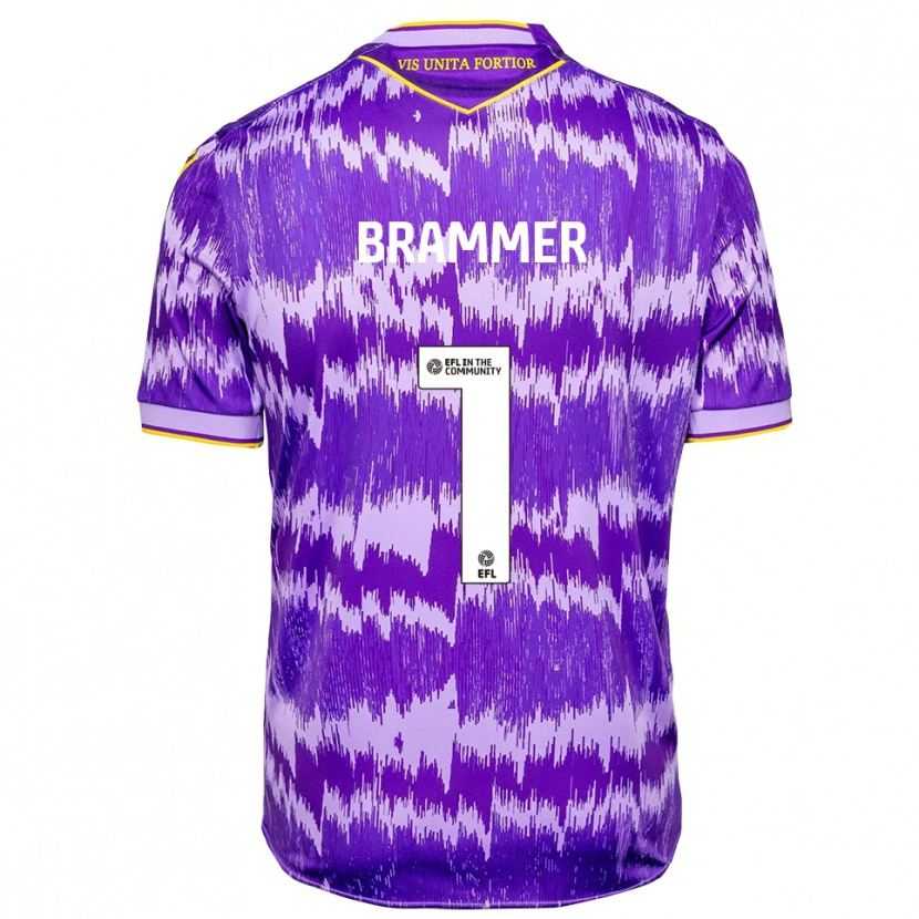 Danxen Enfant Maillot Ruben Brammer #1 Violet Jaune Tenues Extérieur 2025/26 T-Shirt