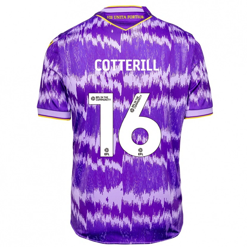 Danxen Enfant Maillot Alex Cotterill #16 Violet Jaune Tenues Extérieur 2025/26 T-Shirt