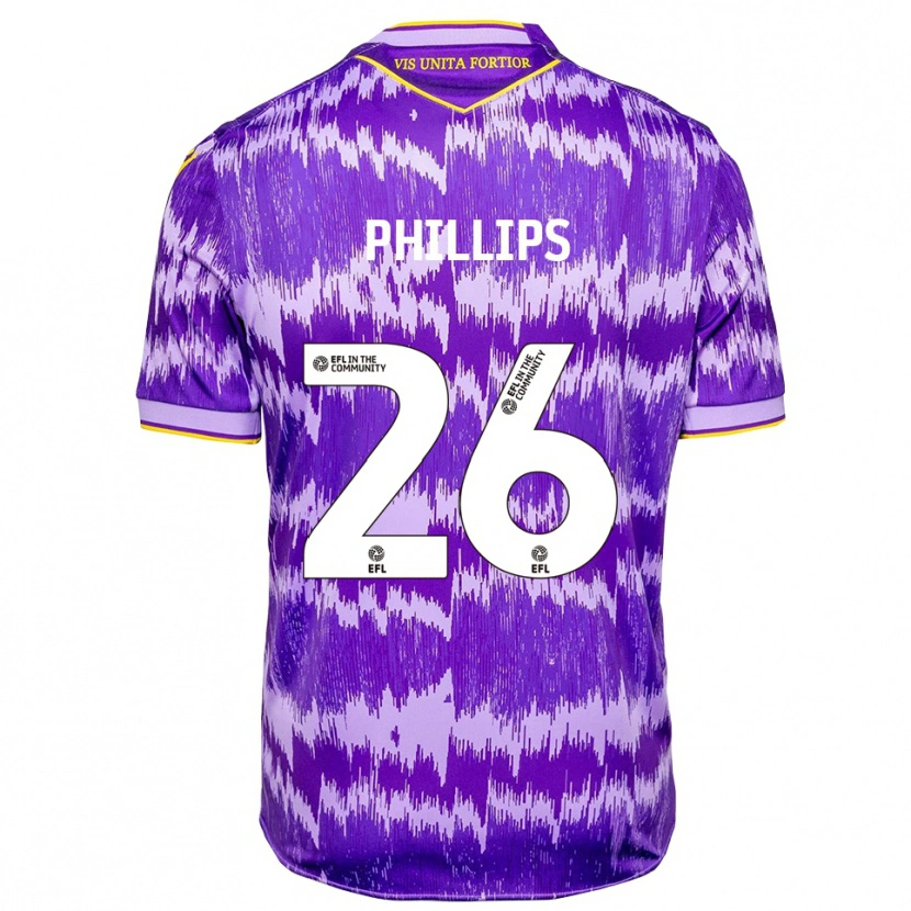 Danxen Enfant Maillot Ashley Phillips #26 Violet Jaune Tenues Extérieur 2025/26 T-Shirt