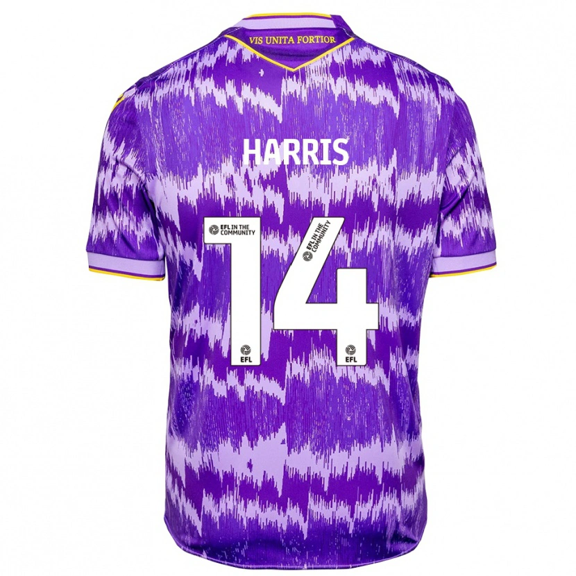 Danxen Enfant Maillot Oscar Harris #14 Violet Jaune Tenues Extérieur 2025/26 T-Shirt