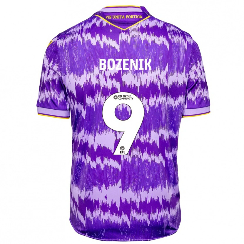 Danxen Enfant Maillot Róbert Boženík #9 Violet Jaune Tenues Extérieur 2025/26 T-Shirt