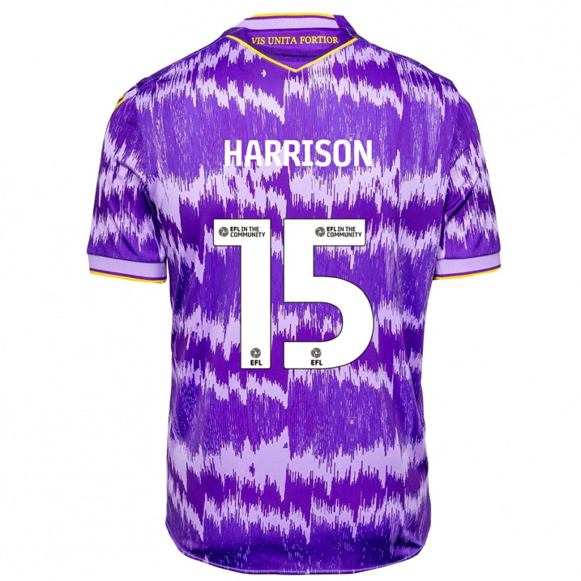 Danxen Enfant Maillot Max Harrison #15 Violet Jaune Tenues Extérieur 2025/26 T-Shirt