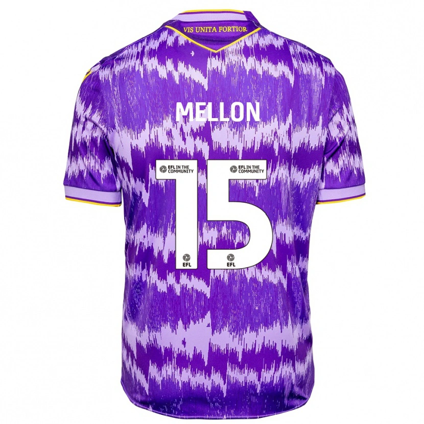 Danxen Enfant Maillot Luke Mellon #15 Violet Jaune Tenues Extérieur 2025/26 T-Shirt