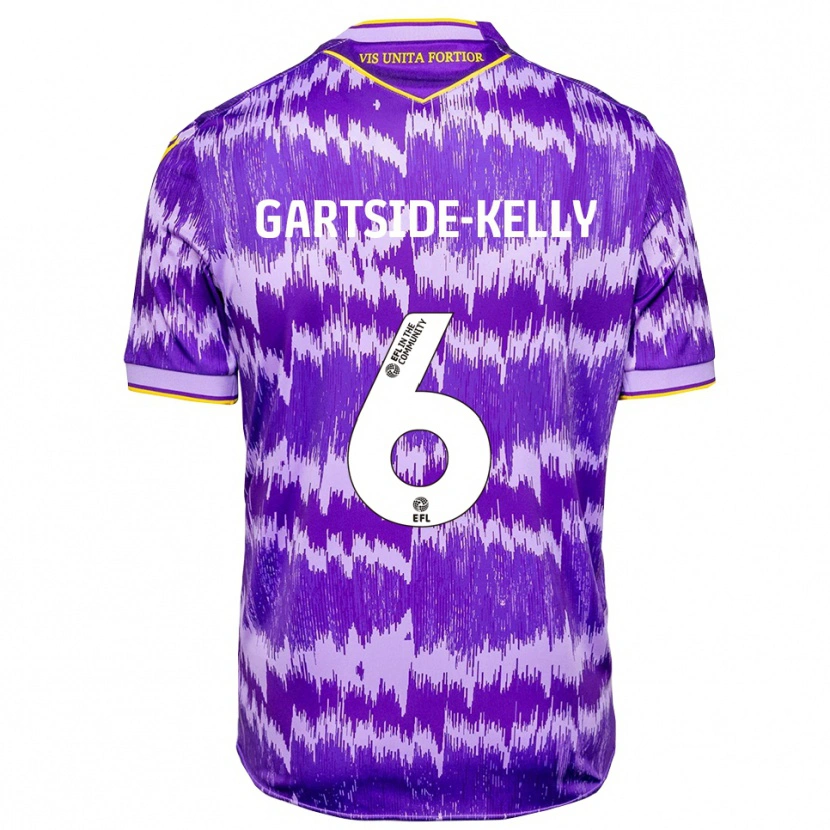 Danxen Enfant Maillot Gabriel Kelly #6 Violet Jaune Tenues Extérieur 2025/26 T-Shirt