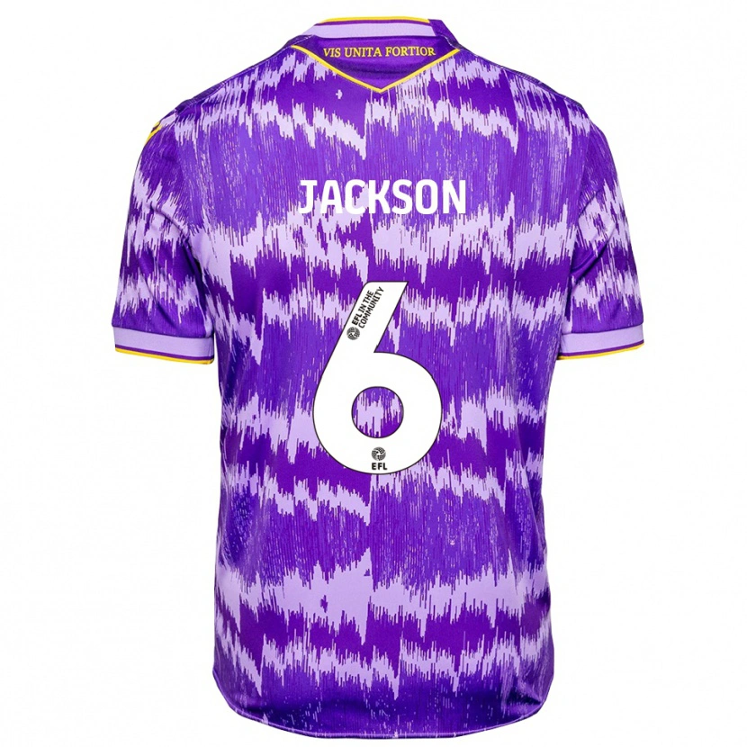 Danxen Enfant Maillot Jackson Kelly #6 Violet Jaune Tenues Extérieur 2025/26 T-Shirt