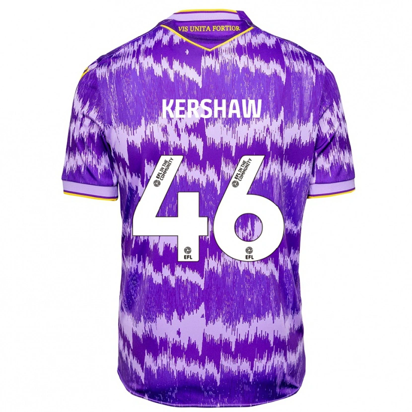 Danxen Enfant Maillot Ben Kershaw #46 Violet Jaune Tenues Extérieur 2025/26 T-Shirt